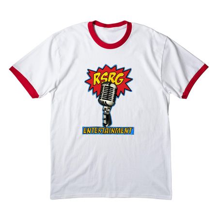 RSRG ORIGINAL LOGO, a White/ Red Cotton Ringer Tee