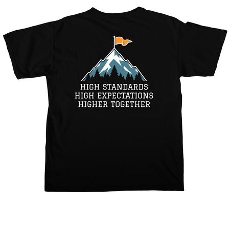 Our District Set the Bar, a Black Comfort Colors Unisex Tee (back-view)