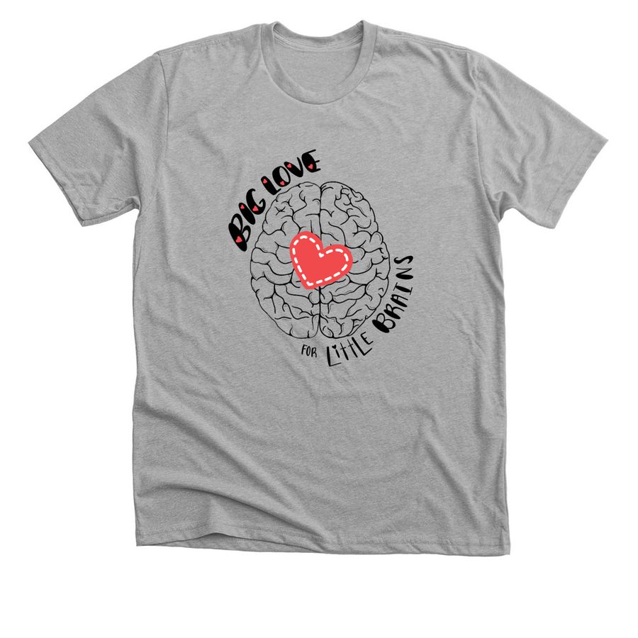 Le Bonheur has Big Love for Little Brains, a Athletic Heather Premium Unisex Tee