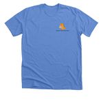 Stronger Together, a Heather Columbia Blue Premium Unisex Tee (back-view)