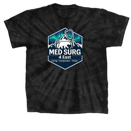 4E MED SURG, a Black Classic Tie Dye Tee