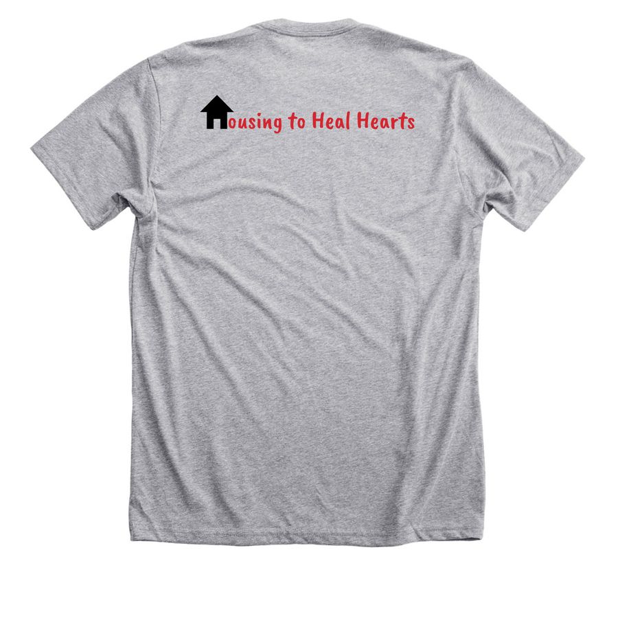 L4E Apparel, a Athletic Heather Premium Unisex Tee (back-view)