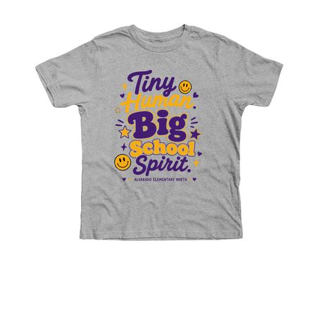 Tiny Human Big Spirit Kids Tee, a Athletic Heather Premium Youth Tee