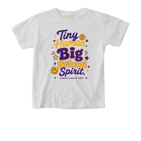 Tiny Human Big Spirit Kids Tee, a White Comfort Colors Youth Tee