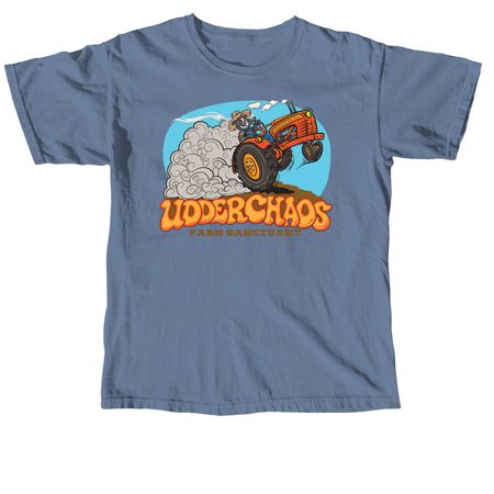 Peace Love and Tractors, a Blue Jean Comfort Colors Unisex Tee