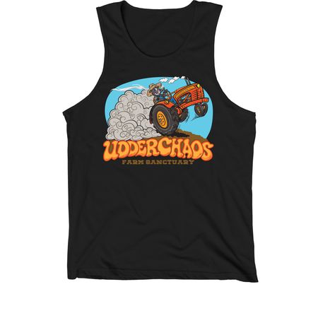 Peace Love and Tractors, a Black Premium Cotton Tank