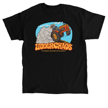 Peace Love and Tractors, a Black Classic Unisex Tee