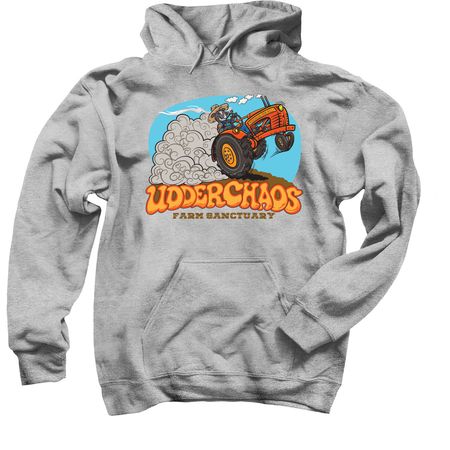 Peace Love and Tractors, a Sport Grey Pullover Hoodie