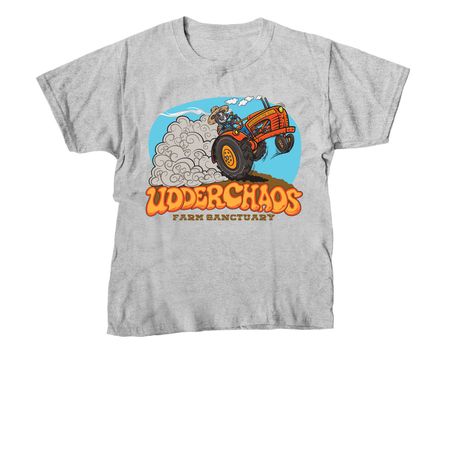 Peace Love and Tractors, a Sport Grey Youth Unisex Tee