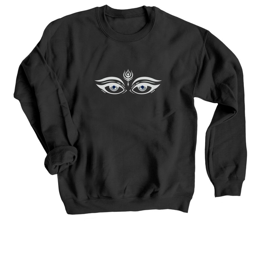 Eyes of the Goddess - Tantrika Institute, a Black Crewneck Sweatshirt
