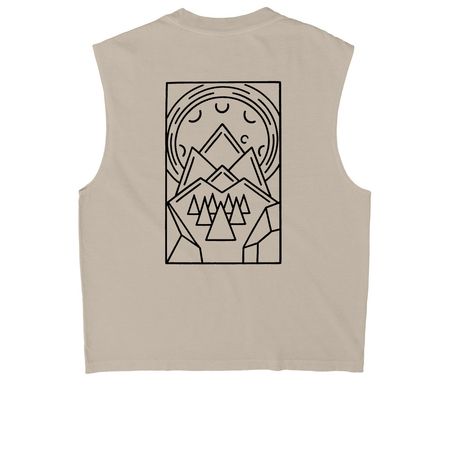 Mountain Declination, a Faded Bone Heavyweight Garment Dye Muscle Tee