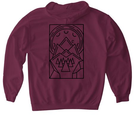 Mountain Declination, a Maroon Gildan Softstyle Pullover Hoodie