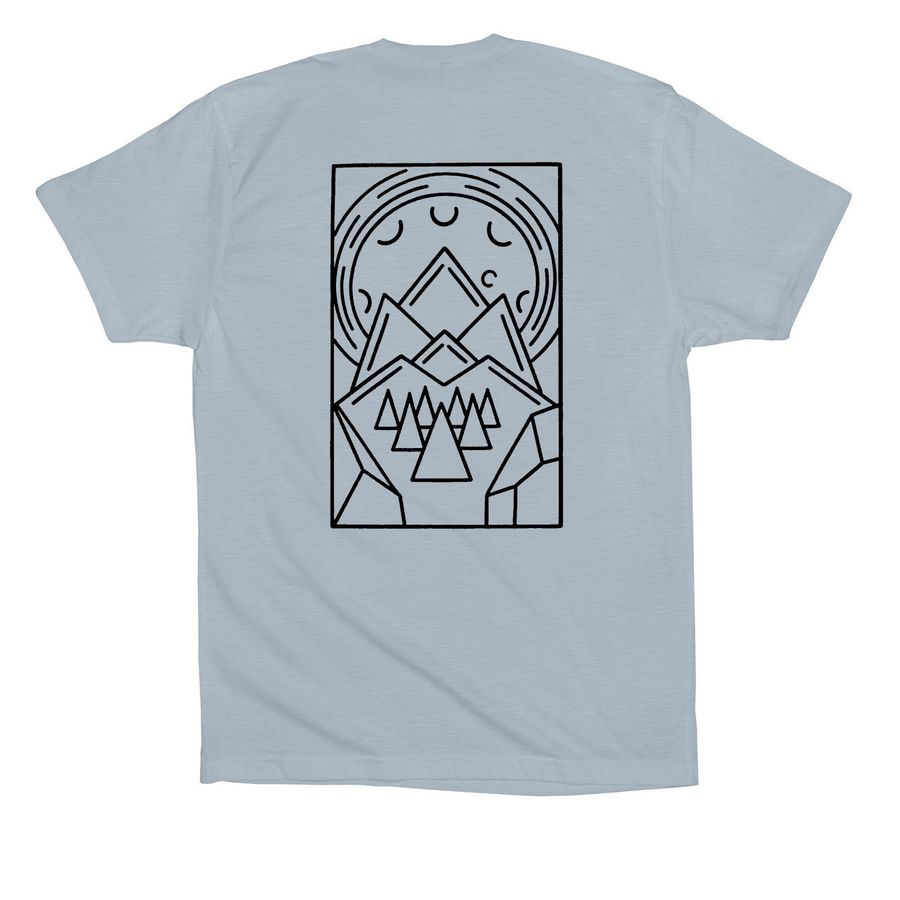 Mountain Declination, a Light Blue Premium Cotton Tee