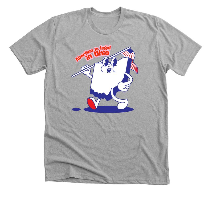 Abortion is legal in Ohio, a Athletic Heather Premium Unisex Tee