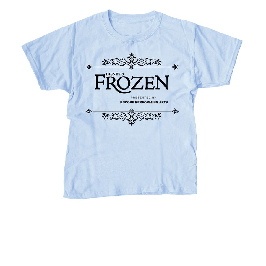 Disney's Frozen - Youth - Black Filigree, a Light Blue Youth Unisex Tee