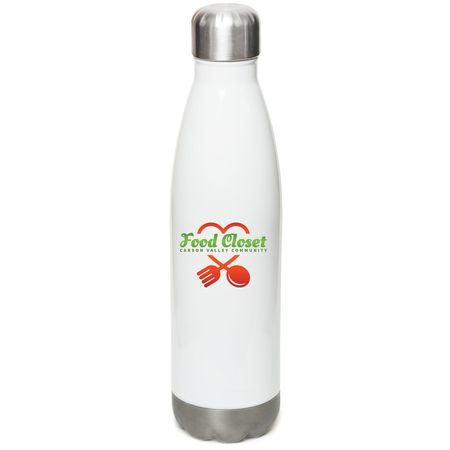 Together, we can end hunger!, a White Stainless Steel Water Bottle