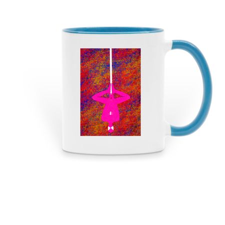 Hang In There! (Or Just Drink More Coffee), a Light Blue Two-Tone Ceramic Mug