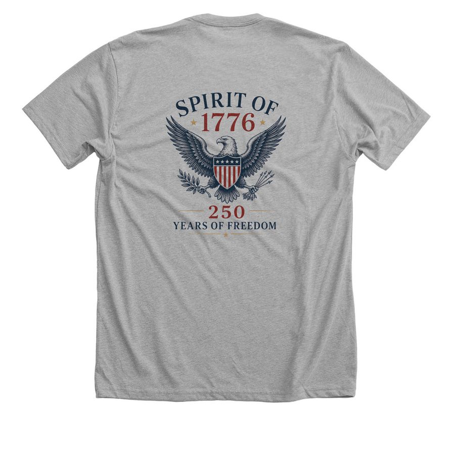 JAA Spirit of 1776 Eagle #2, a Athletic Heather Premium Unisex Tee (back-view)