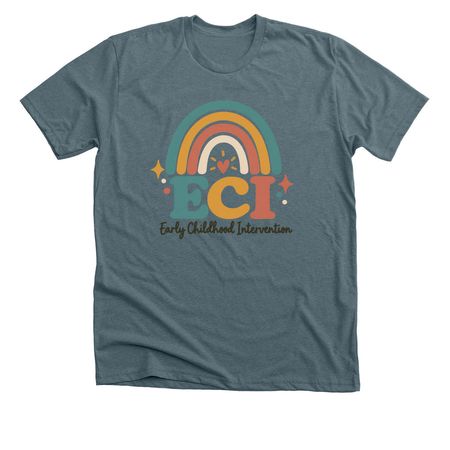 ECI - Rainbow, a Heather Slate Premium Unisex Tee