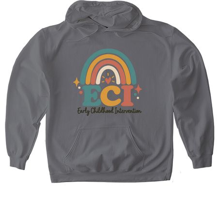 ECI - Rainbow, a Charcoal Gildan Softstyle Pullover Hoodie