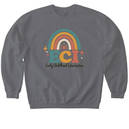 ECI - Rainbow, a Charcoal Softstyle Crewneck Sweatshirt