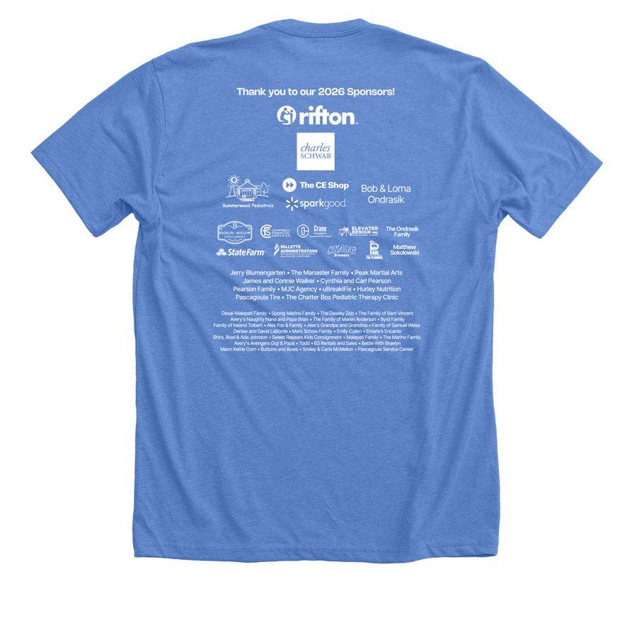 5k Run, Walk & Roll for Research&nbsp;&nbsp;, a Heather Columbia Blue Premium Unisex Tee (back-view)