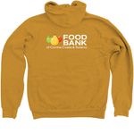Food Bank Classic Logo, a Heather Mustard Zip Up Hoodie (back-view)