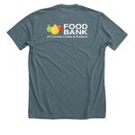 Food Bank Classic Logo, a Heather Slate Premium Unisex Tee (back-view)