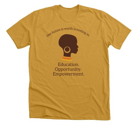 Her Future is Worth Investing In, a Heather Mustard Premium Unisex Tee