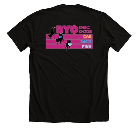 BYO (Outline - Dark - Back with Large Front), a Solid Black Blend Premium Unisex Tee (back-view)