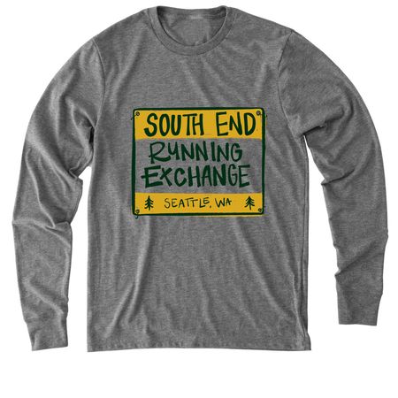 South End Running Exchange, a Aluminum Grey Allmade Eco Triblend Long Sleeve Tee