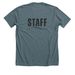 Seriously Staff, a Heather Slate Premium Unisex Tee (back-view)