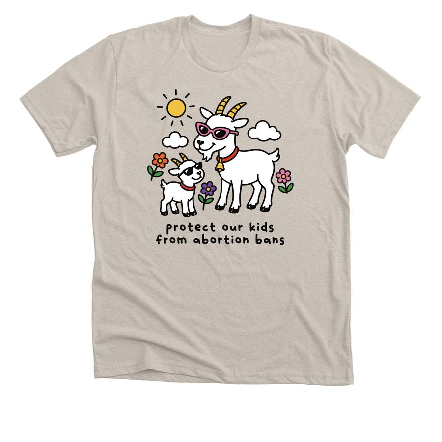 Protect our Kids From Abortion Bans, a Heather Dust Premium Unisex Tee