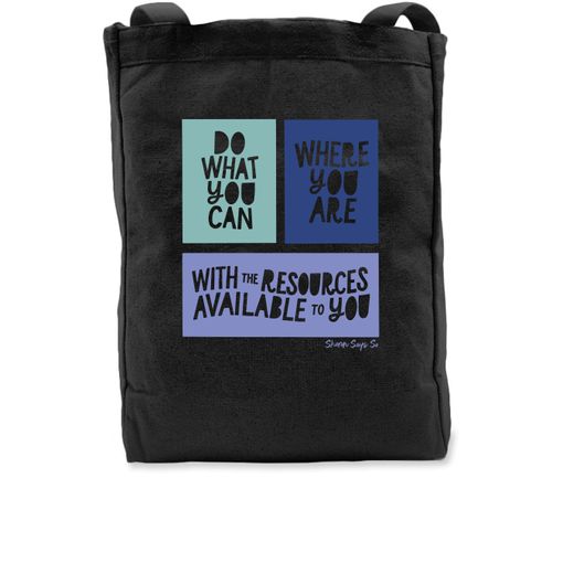 Do What You Can (Purple) Black Premium Tote Bag
