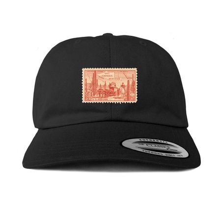 Vintage Cactus Stamp Hat, a Black Printed Classic Baseball Cap