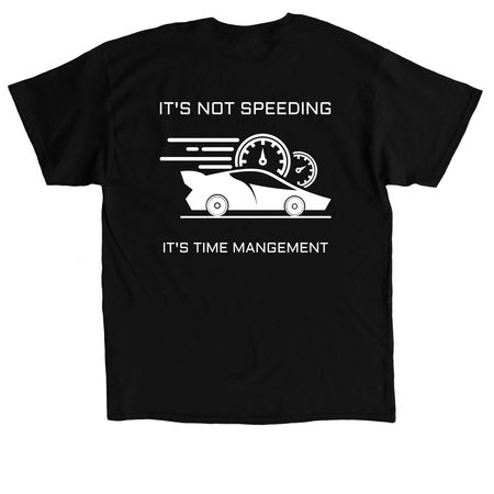 Time Management, a Black Classic Unisex Tee (back-view)