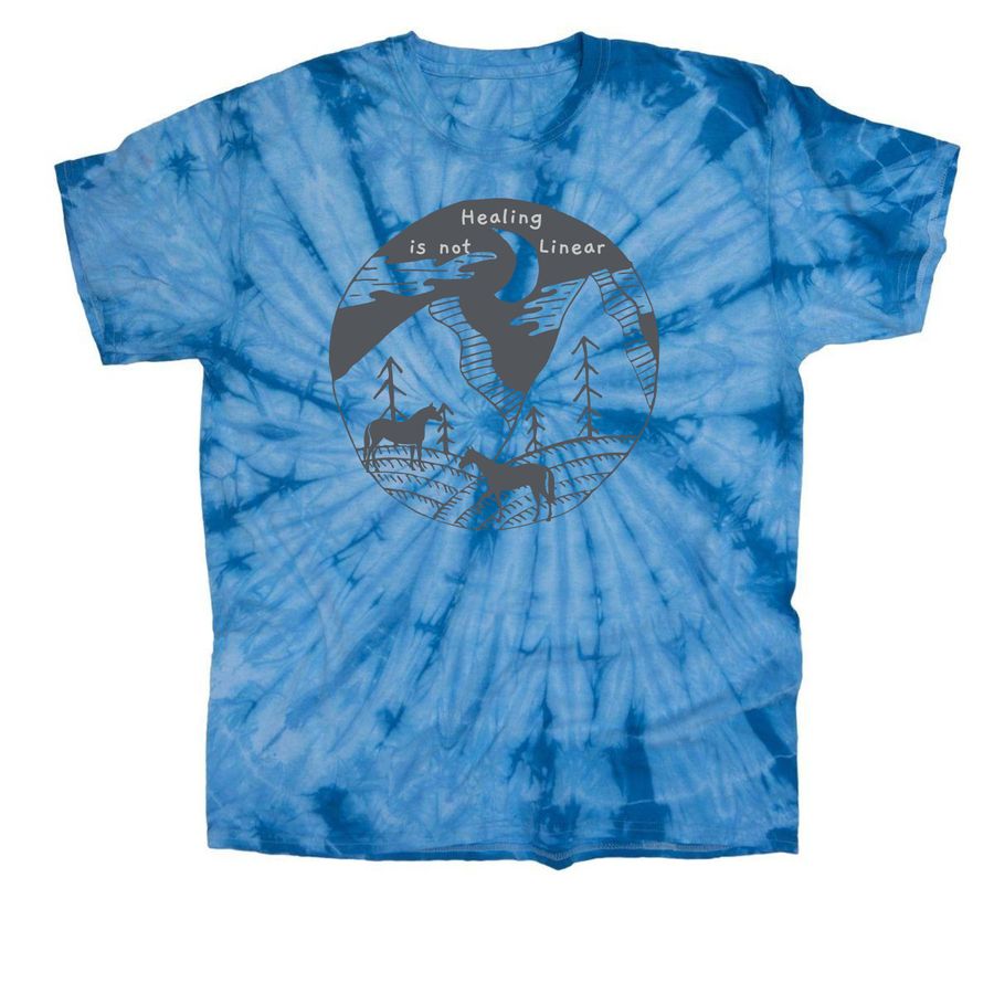 Healing Is Not Linear, a Baby Blue Classic Tie Dye Tee