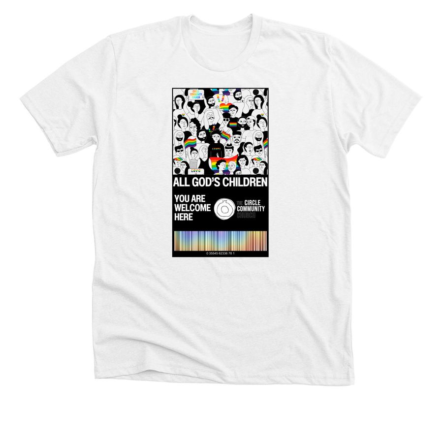 All God's Children, a Solid White Blend Premium Unisex Tee