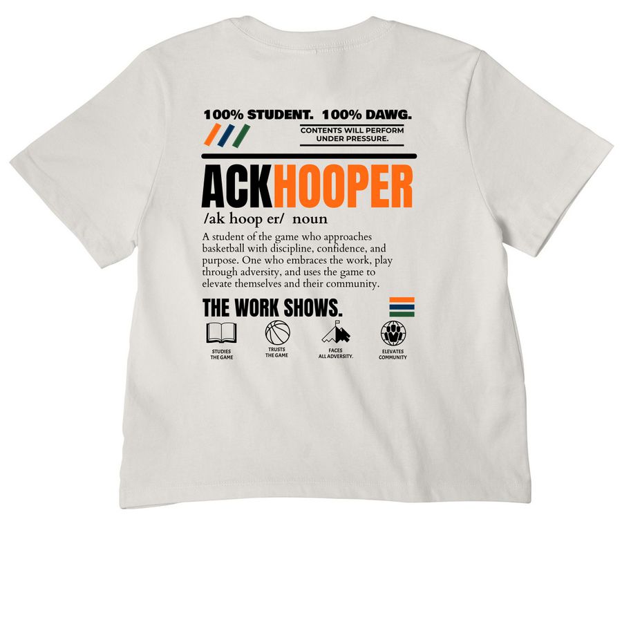AckHooper Definition Tee.&nbsp;, a Vintage White Women's Heavyweight Tee (back-view)