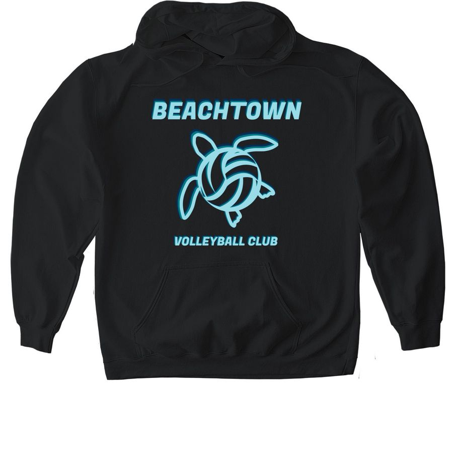 2026 BeachTown 15s, a Black Gildan Softstyle Pullover Hoodie