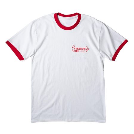 FSS- Wide Logo, a White/ Red Cotton Ringer Tee
