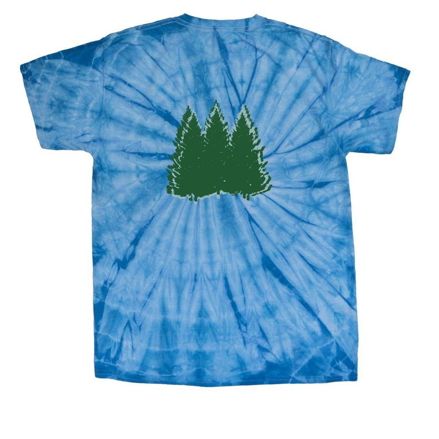 Corner and back design, a Baby Blue Classic Tie Dye Tee (back-view)