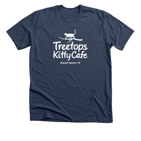 Treetops Premium Logo Tee, a Heather Navy Premium Unisex Tee