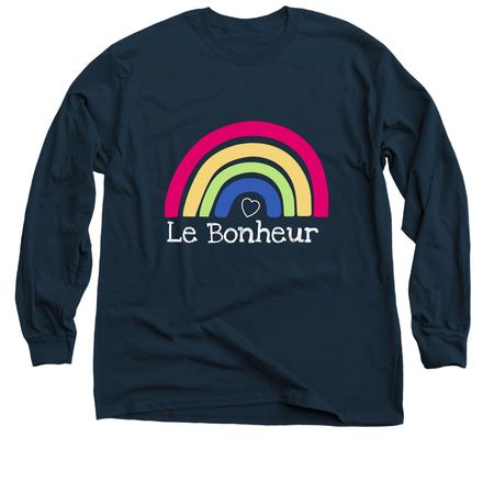 Le Bonheur Rainbow, a Navy Classic Long Sleeve Tee