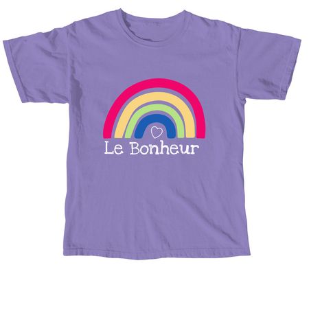 Le Bonheur Rainbow, a Violet Comfort Colors Unisex Tee