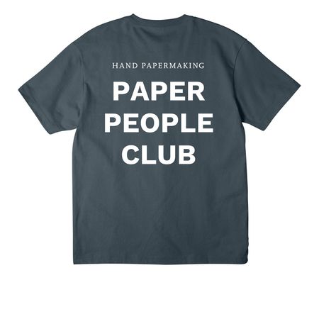 Hand Papermaking Paper People Club Shirt, a Vintage Navy Unisex Heavyweight Tee