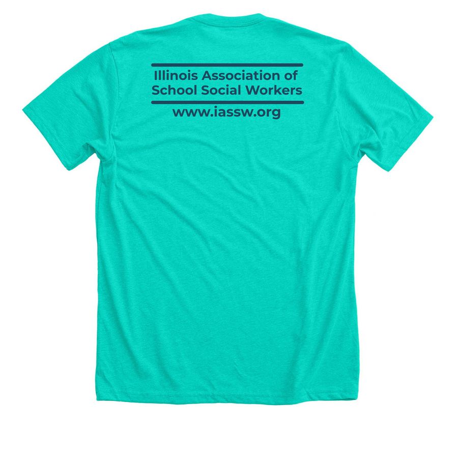 Be Positive, a Heather Sea Green Premium Unisex Tee (back-view)