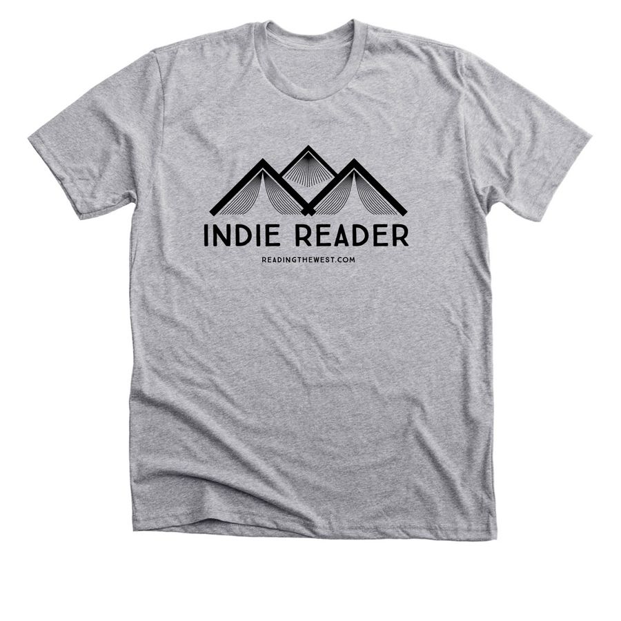 Indie Reader Book Mountain (black text), a Athletic Heather Premium Unisex Tee