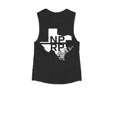 NPRP White Logo Shirts, a Dark Grey Heather Women's Muscle Tank
