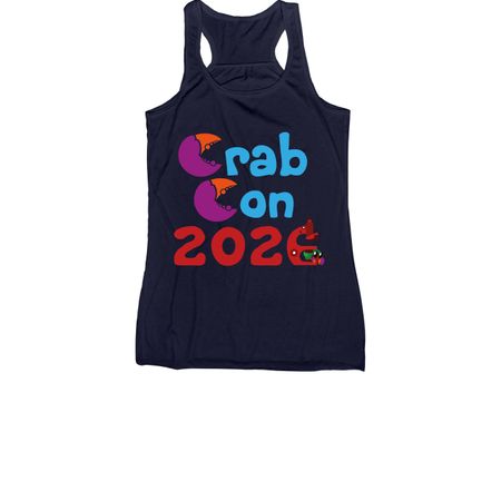 Crab Con 2026 Logo Shirts, a Navy Women's Racerback